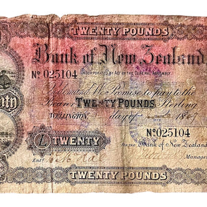 18/1907 Bank of New Zealand Twenty Pounds