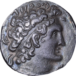 PTOLEMAIC KINGS of EGYPT. Kleopatra III & Ptolemy IX Soter II (Lathyros). 117/6-108/7 BC. AR Silver Tetradrachm