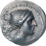 Bruttium, The Brettian League AR Silver Drachm. 215 - 205 BC. HNI 1960