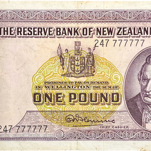 1956-67 New Zealand Solid 7s Fleming One Pound
