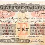 1917 India Ten Rupees