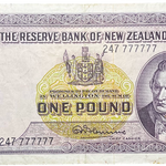 1956-67 New Zealand Solid 7s Fleming One Pound