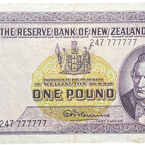 1956-67 New Zealand Solid 7s Fleming One Pound