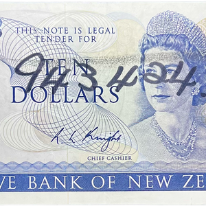 1977 New Zealand Error Knight Ten Dollars