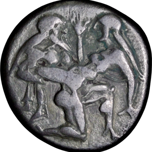 c.480-463 BC Thasos Satyr & Nymph Silver Stater