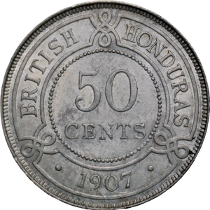 1907 British Honduras Silver Fifty Cents