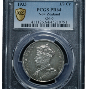 1933 The First New Zealand Proof Halfcrown