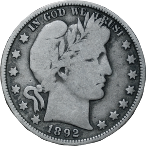 1892-O USA Barber Silver Half Dollar