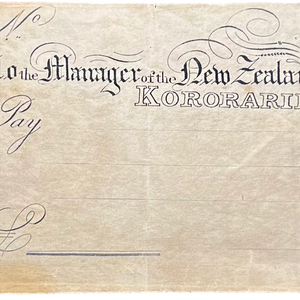 1840-45 New Zealand Banking Company Cheque