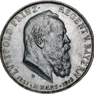 1911 Bavaria Silver 5 Mark