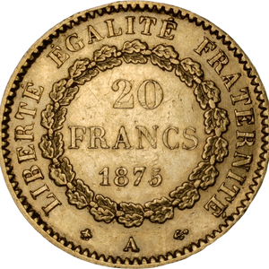 1875 France Gold 20 Francs