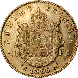 1866 Napoleon III Gold 20 Francs