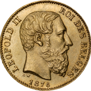 1876 Belgium Gold 20 Francs