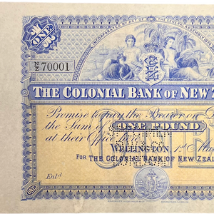 1889-95 Colonial Bank of New Zealand “Rainbow” One Pound