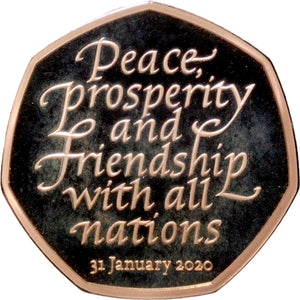 2020 UK Elizabeth II Brexit Gold 50p