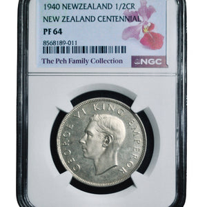 1940 New Zealand Proof Centennial Halfcrown