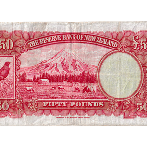 1940-55 New Zealand Hanna Type I Fifty Pounds