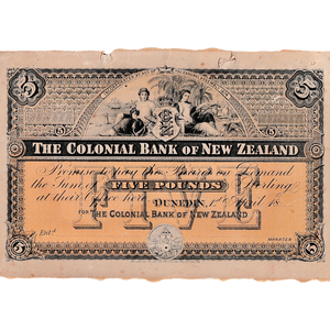 1889-85 Colonial Bank of New Zealand Proof Five Pounds