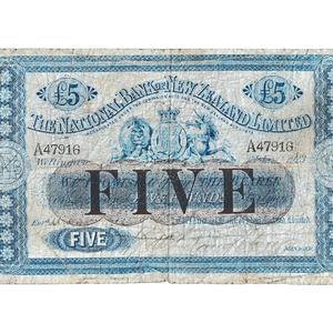 1923 National Bank of New Zealand Five Pounds