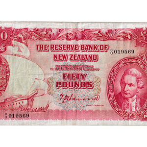 1940-55 New Zealand Hanna Type I Fifty Pounds