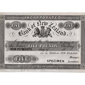 1862 Bank of New Zealand Five Pounds