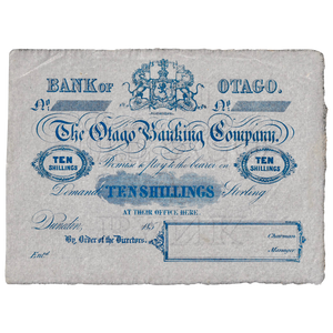 1851 Bank of Otago Ten Shillings