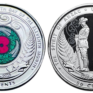 Twin Pair 2018 Armistice & 2015 Anzac 50 Cent Commemorative Coins